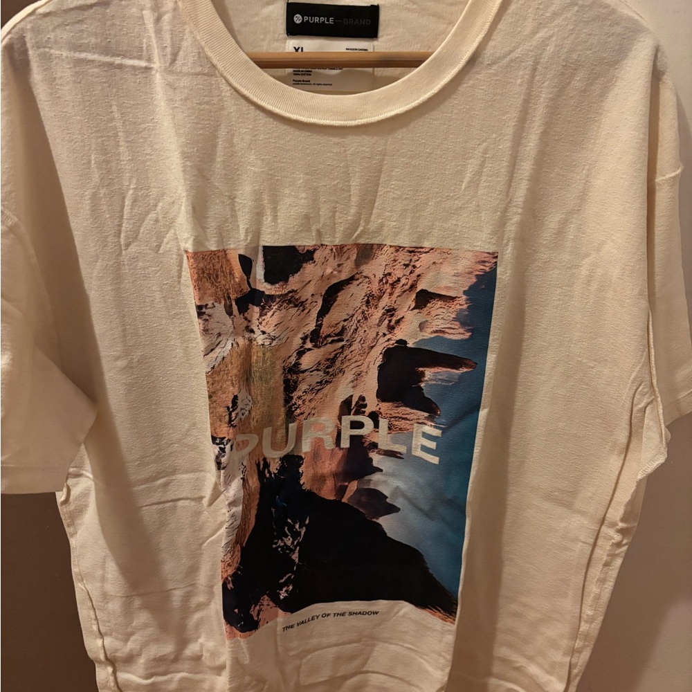 Purple Brand Cream Graphic Tee